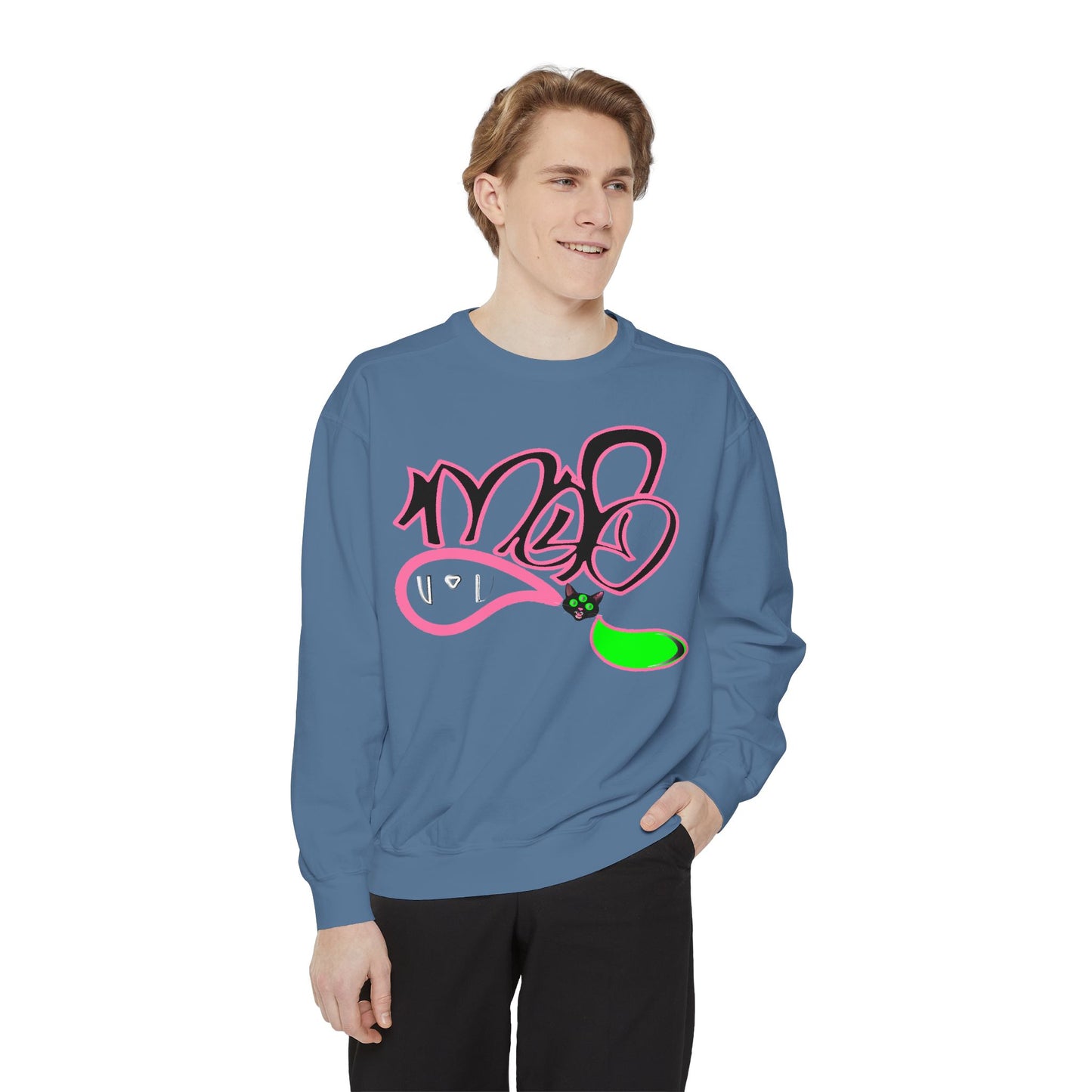 3eyed black cat mofo logo sweatshirt
