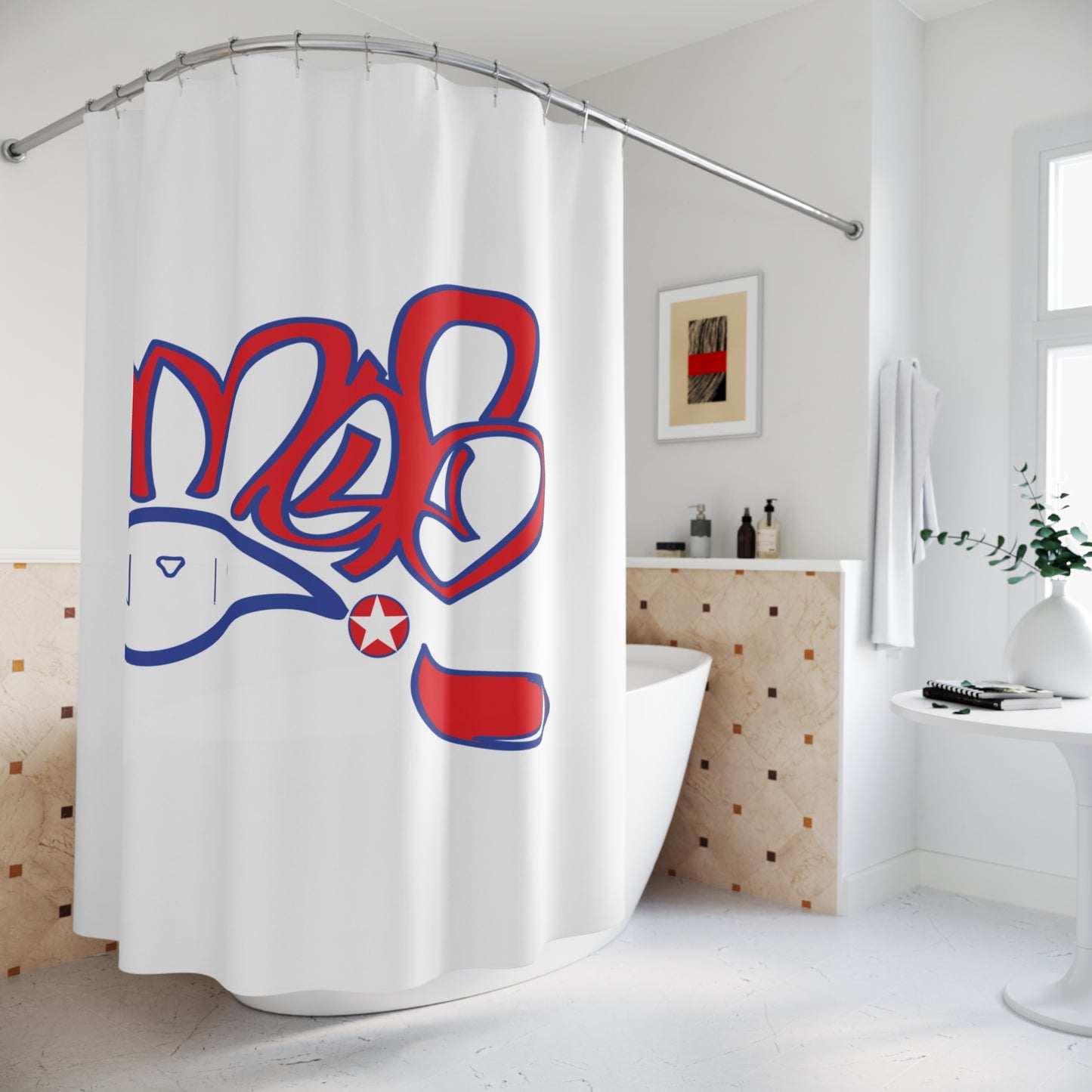Vibrant Shower Curtain with Graffiti Design, Unique Shower Decor, Stylish Bathroom Accessory, Modern Home Gift, Cool Art for Teens, [...]